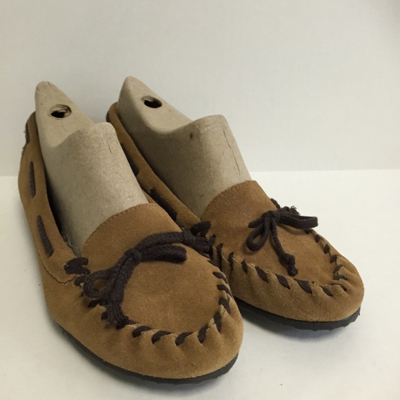 Dr Scholls Tan Moccasins Flats Slippers Size 8.5m - Picture 1 of 11